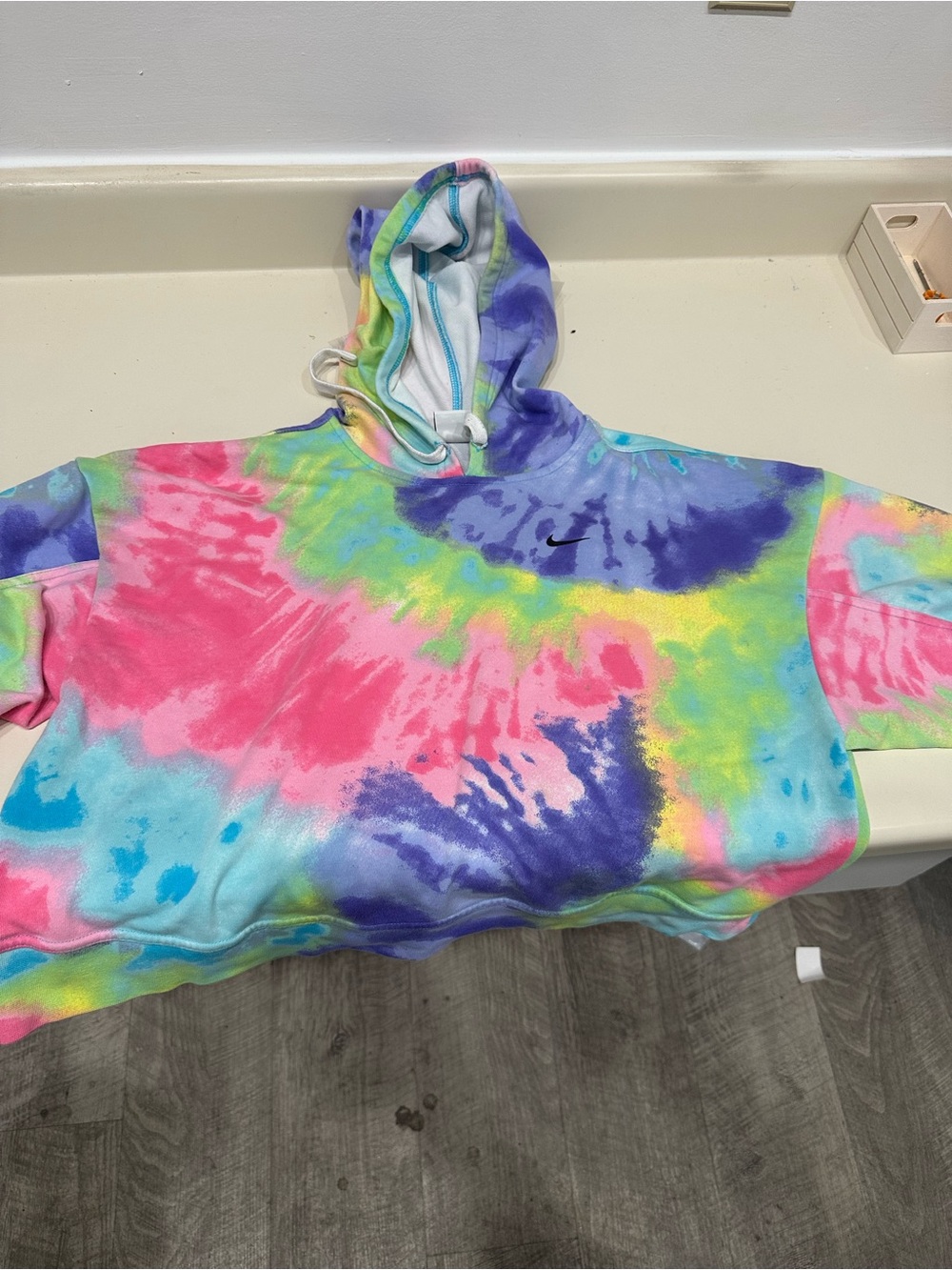 Nike Multicolor Tie-Dye Hooded Sweatshirt - Pink, Blue, Purple, Yellow, Green